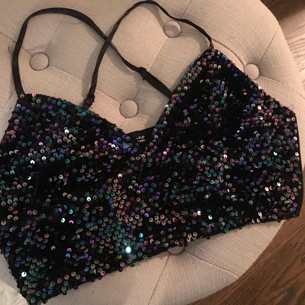 NastyGal Sequin Crop Top